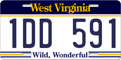 WV license plate 1DD591
