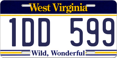 WV license plate 1DD599
