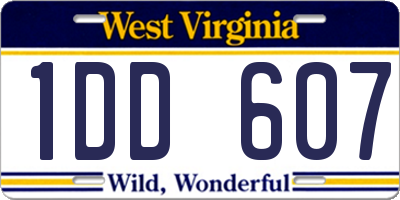 WV license plate 1DD607