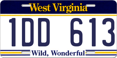 WV license plate 1DD613