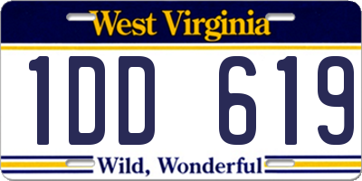 WV license plate 1DD619
