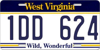 WV license plate 1DD624