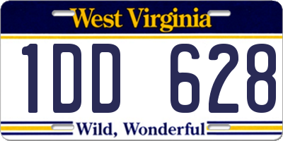 WV license plate 1DD628