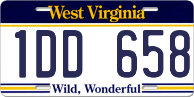 WV license plate 1DD658