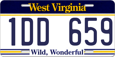 WV license plate 1DD659