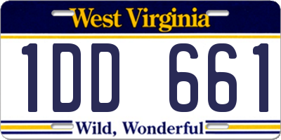 WV license plate 1DD661