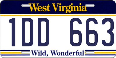 WV license plate 1DD663
