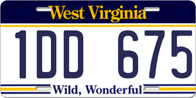 WV license plate 1DD675