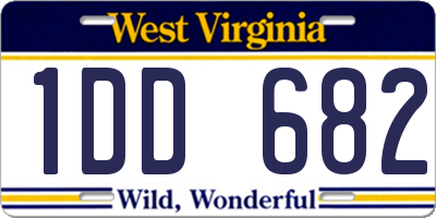 WV license plate 1DD682