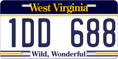 WV license plate 1DD688