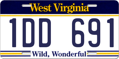 WV license plate 1DD691