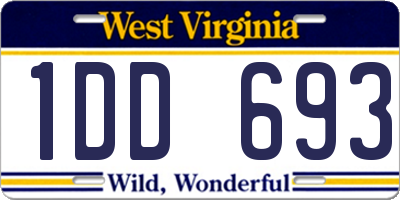 WV license plate 1DD693