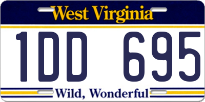 WV license plate 1DD695