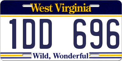 WV license plate 1DD696
