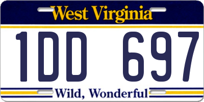 WV license plate 1DD697