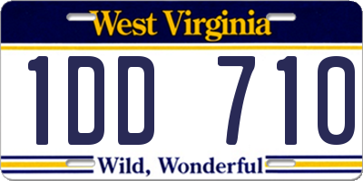 WV license plate 1DD710