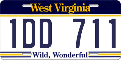 WV license plate 1DD711