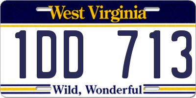 WV license plate 1DD713