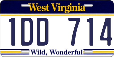 WV license plate 1DD714
