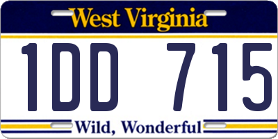 WV license plate 1DD715