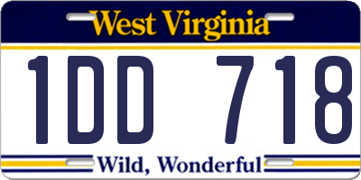 WV license plate 1DD718