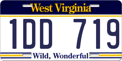 WV license plate 1DD719