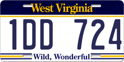 WV license plate 1DD724