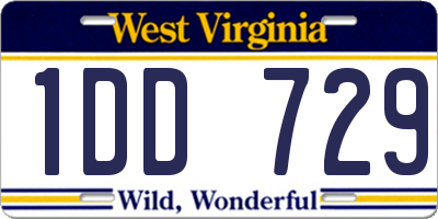 WV license plate 1DD729