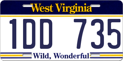 WV license plate 1DD735