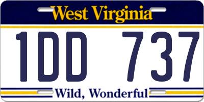 WV license plate 1DD737