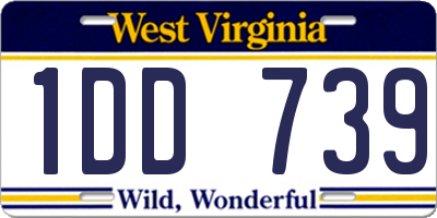 WV license plate 1DD739