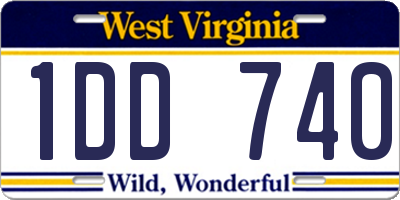 WV license plate 1DD740
