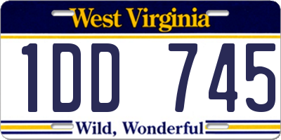 WV license plate 1DD745