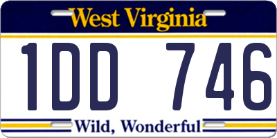 WV license plate 1DD746