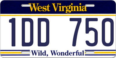WV license plate 1DD750