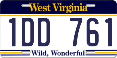 WV license plate 1DD761