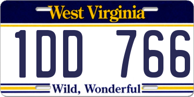 WV license plate 1DD766