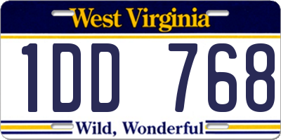 WV license plate 1DD768