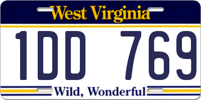 WV license plate 1DD769