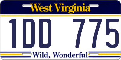 WV license plate 1DD775