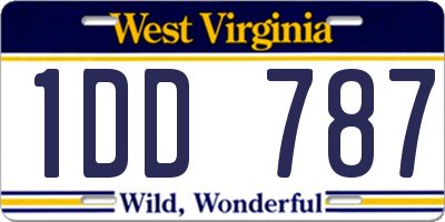 WV license plate 1DD787