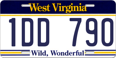 WV license plate 1DD790
