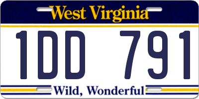WV license plate 1DD791