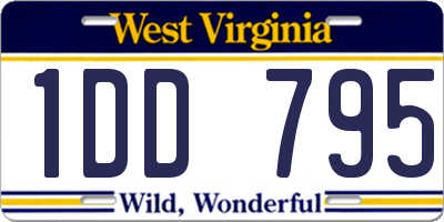WV license plate 1DD795