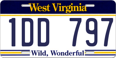 WV license plate 1DD797