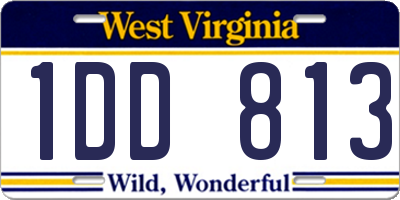 WV license plate 1DD813