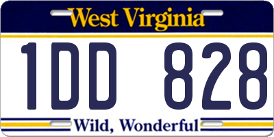 WV license plate 1DD828