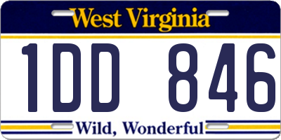 WV license plate 1DD846
