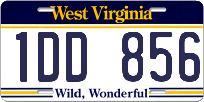 WV license plate 1DD856