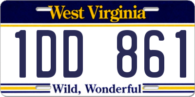 WV license plate 1DD861